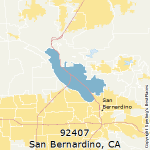 San Bernardino Zip Code Map New York Map Poster   CA San Bernardino 92407 